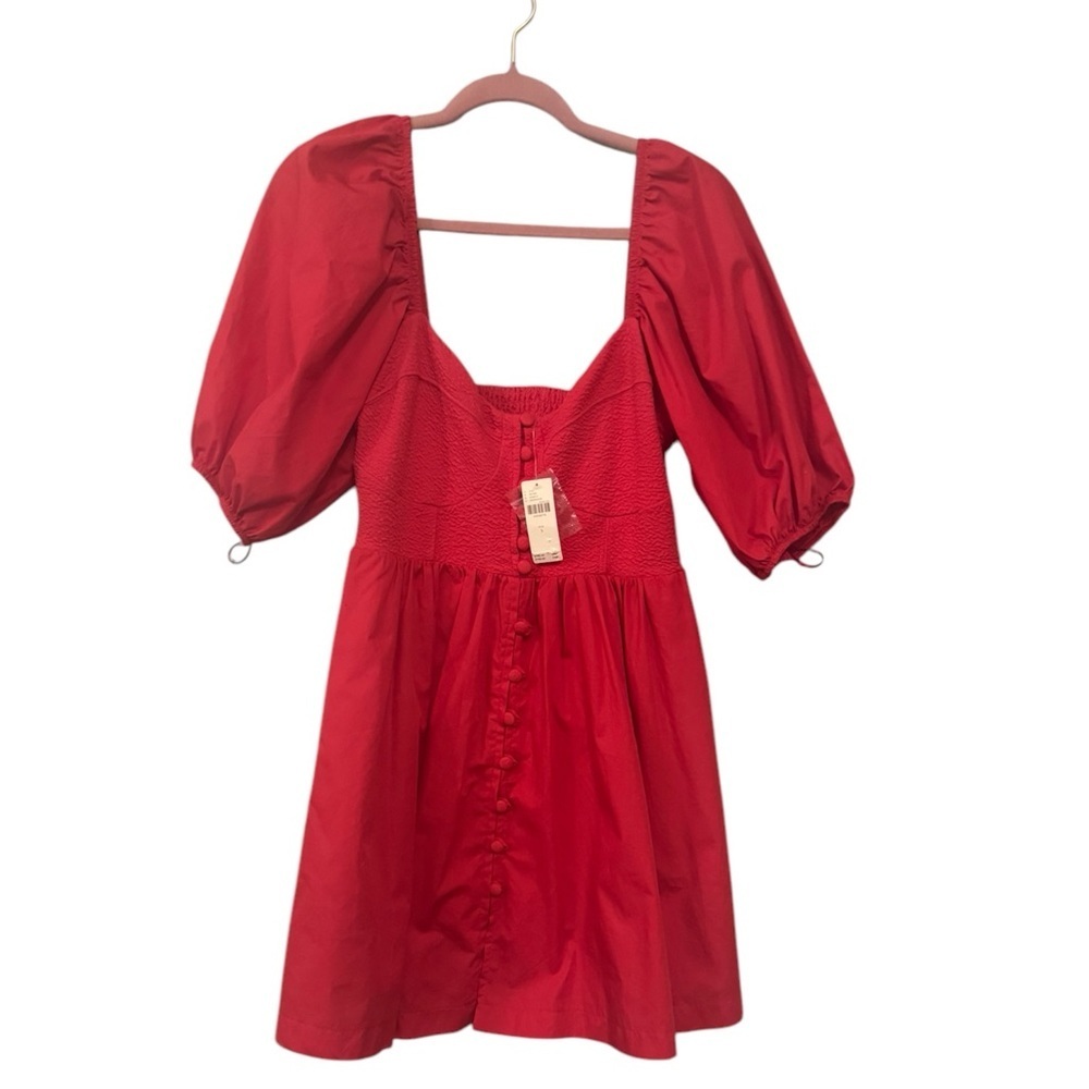 Maeve Red Puff Sleeve Mini Dress - Picture 12 of 12